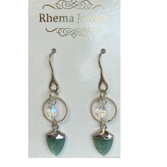 Rhema Jewels Amazonite SWAROSKI Earring - Picture 1 of 12